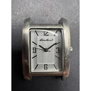 Vintage Eddie Bauer Tank Watch Women 23.3mm Silver Tone Water Resistant No Band